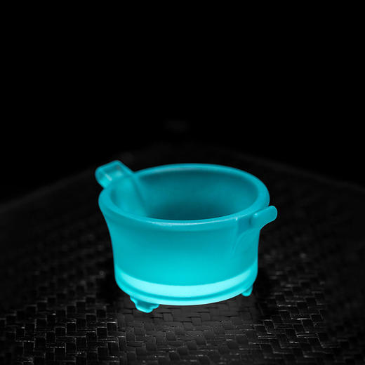 琉璃-凝烟香炉 古法琉璃制仿古三足二耳如意盘香炉线香可用家用小号室内薰香炉 商品图2