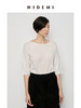 HIDEMI 弧形圆领极简山羊绒真丝中袖针织短袖上衣 商品缩略图4