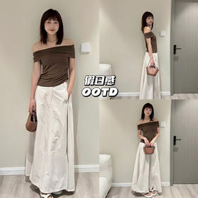 新品上身｜棕色➕裸色的柔色系搭配，露肤比例刚刚好〰️