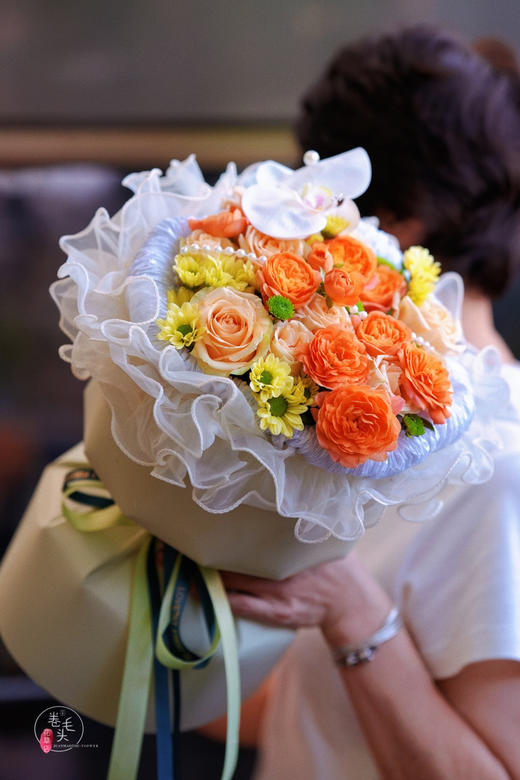 #2023. 8.22七夕# 暖橙色小香风花束 商品图5