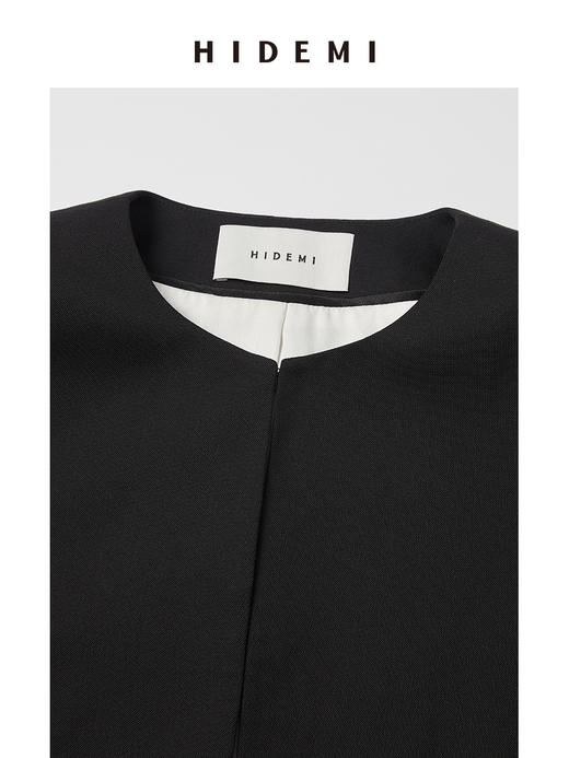 HIDEMI 可机洗羊毛极简结构感不对称门襟圆领西装西服 商品图13
