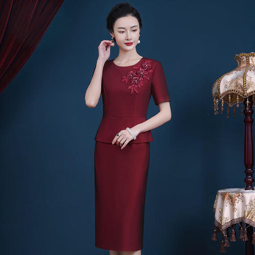 JC-XF5355喜婆婆婚宴装高贵洋气旗袍结婚礼服裙平时可穿春夏季连衣裙 商品图1