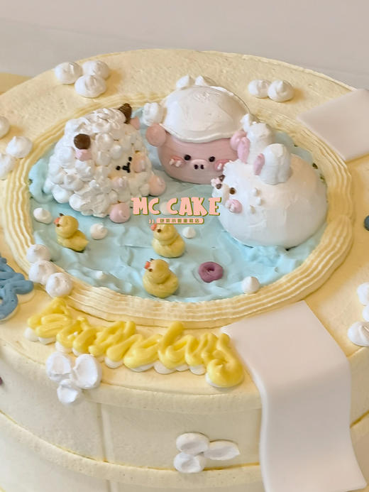 小动物温泉蛋糕/泡汤/小羊小猪小兔子 商品图2