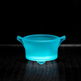 琉璃-凝烟香炉 古法琉璃制仿古三足二耳如意盘香炉线香可用家用小号室内薰香炉