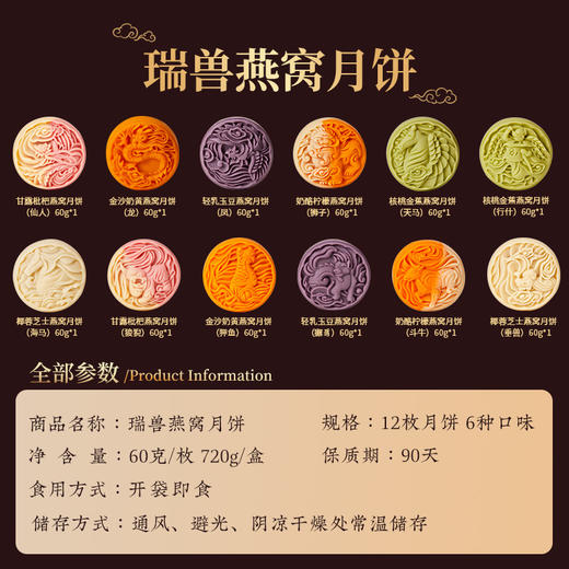 言禧 瑞兽燕窝月饼720（经典款） 商品图1