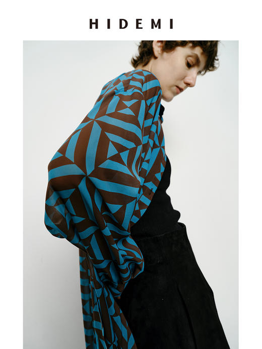 HIDEMI 经典几何印花丝巾设计感衬衫/半裙/连衣裙 商品图8
