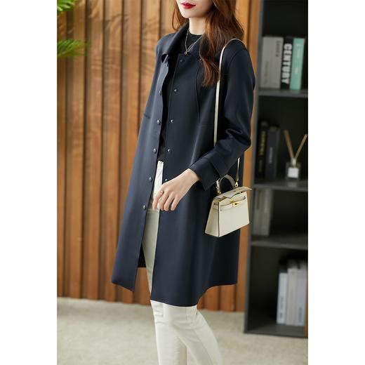 83945原形雾霾蓝风衣外套女2024秋季新款韩版气质英伦风小个子垂感大衣 商品图3