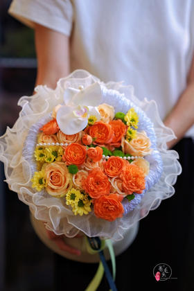 #2023. 8.22七夕# 暖橙色小香风花束