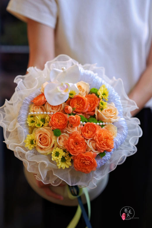 #2023. 8.22七夕# 暖橙色小香风花束 商品图0