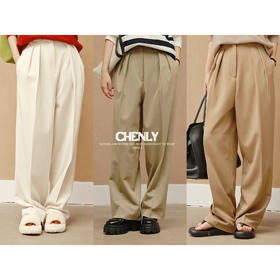 不退不换！不退不换！CHENLY ROW风经典立体高腰阔腿裤
