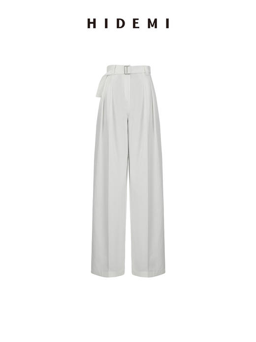 HIDEMI 高腰显瘦挺括感双褶显瘦阔腿裤 商品图8