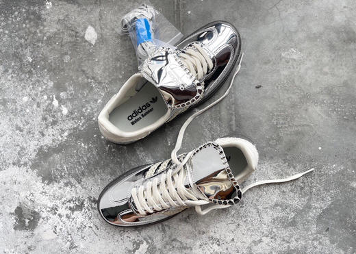夏季特惠💰300 Wales Bonner x AD Originals Samba Classic"Silver Metallic"桑巴舞系列绅士德训足球风百搭低帮休闲运动板鞋 商品图2
