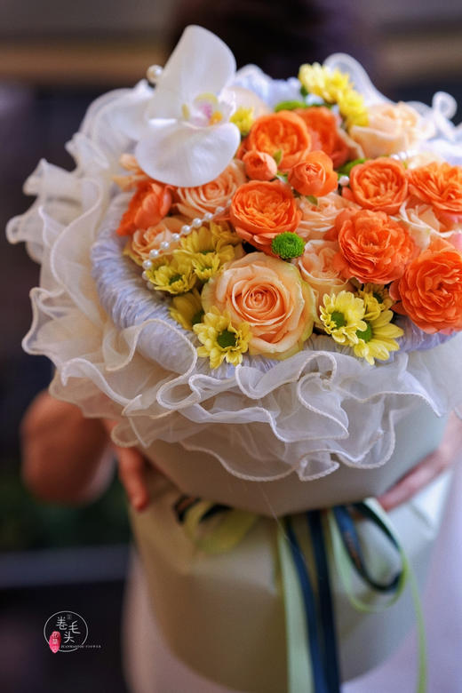 #2023. 8.22七夕# 暖橙色小香风花束 商品图3