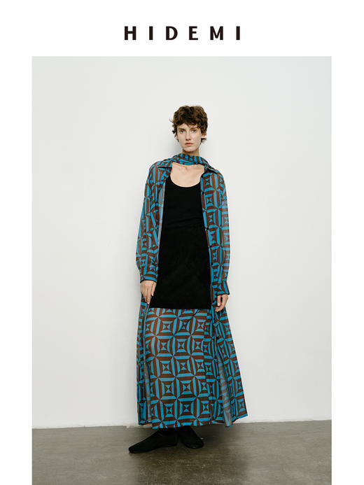 HIDEMI 经典几何印花丝巾设计感衬衫/半裙/连衣裙 商品图2