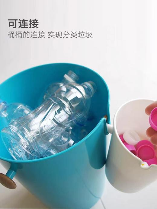 利快日本原装进口分类垃圾桶干湿分离桌面厨房卫生间收纳纸篓桶 商品图2