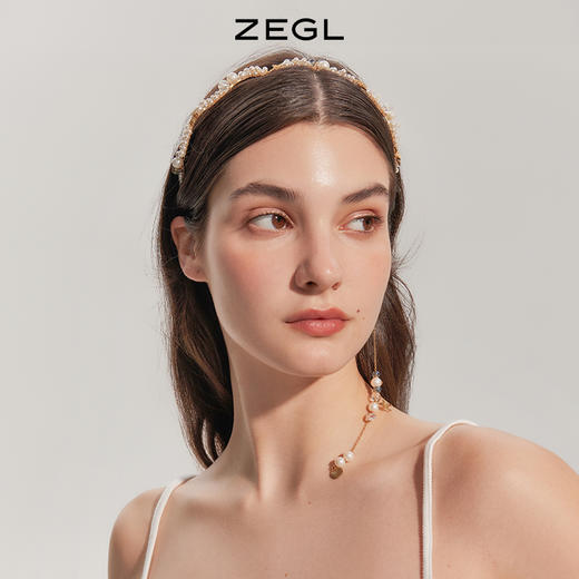 ZEGL人造珍珠流苏发箍女高级感复古法式夏天森系仙美款发饰头饰品 商品图3