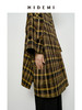 HIDEMI 棕咖色格纹经典大伞状廓形极简风衣 商品缩略图8
