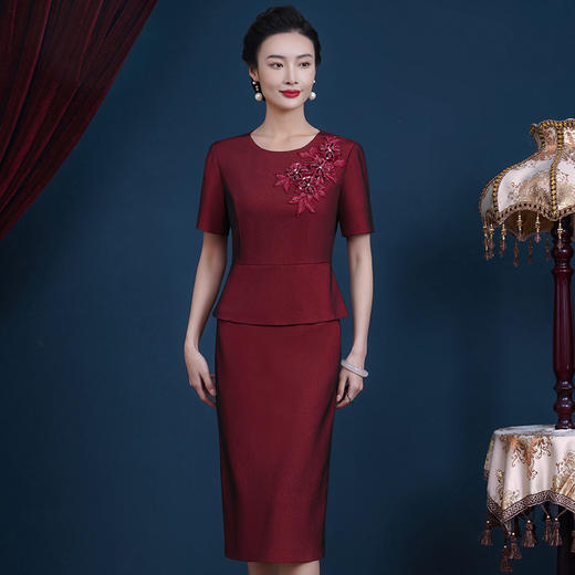 JC-XF5355喜婆婆婚宴装高贵洋气旗袍结婚礼服裙平时可穿春夏季连衣裙 商品图0