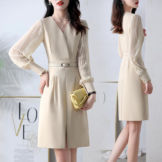 秋季新款，显瘦气质法式A字裙子赫本早秋连衣裙HR-ZRX5138 商品图2