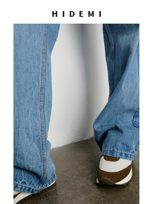 HIDEMI 水洗做旧感高品相单宁牛仔直筒裤 商品图12