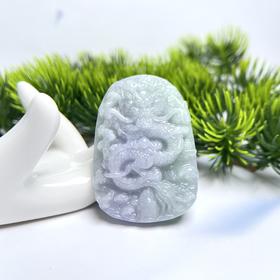 翡翠吊坠-绿底带色龙牌52*37