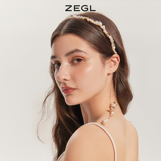 ZEGL人造珍珠流苏发箍女高级感复古法式夏天森系仙美款发饰头饰品 商品图5
