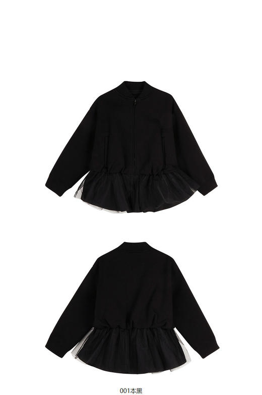 jnby  23年秋款  空气层网纱拼接开襟卫衣  1N9410560 商品图6