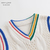 马克珍妮秋装新款 男童学院风V领绞花柔软针织衫马甲231819 商品缩略图3