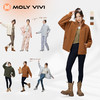 魔力薇薇MOLYVIVI2022秋冬新款锁温聚暖高领防风羊羔绒女款休闲运动外套上衣 商品缩略图4