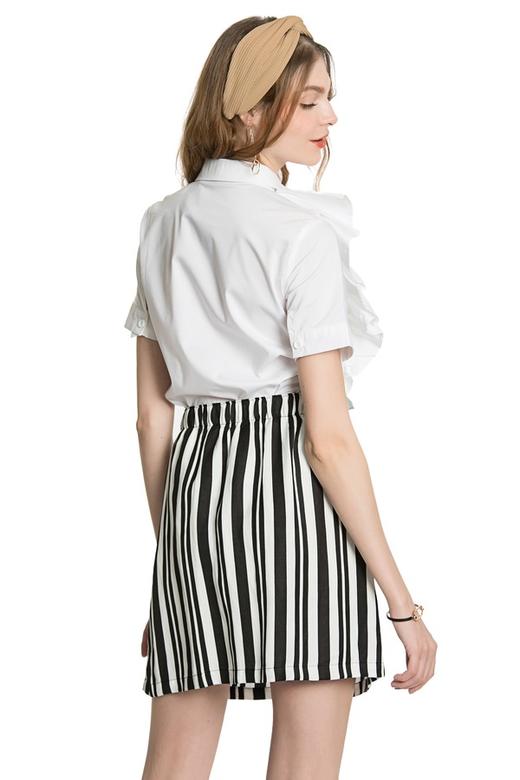 WEN&VI 白色不规则荷叶边上衣 715 商品图2