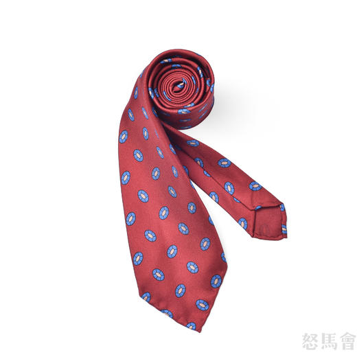 红色波点蚕丝手工领带 商品图1