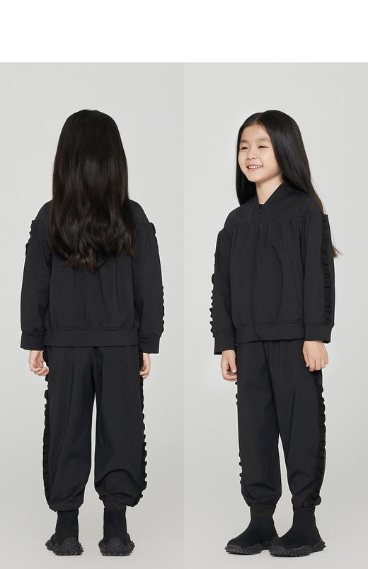 jnby  23年秋款  超弹汗布木耳边运动开襟卫衣  1N9411010 商品图7