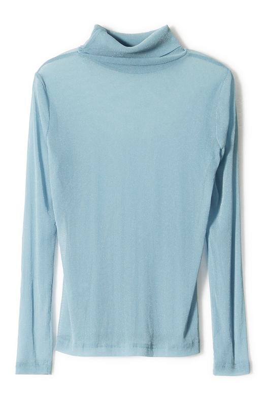 AVA 蓝色透视高领上衣 3888 商品图5