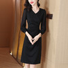 秋季新款，简约时尚优雅复古赫本风小黑裙穿AHM-xwf8630 商品缩略图1
