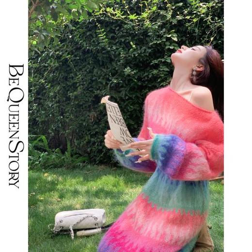 【孤品样衣，不退不换】【心愿彩虹】历时4个半月/3天出2件 马海毛彩虹钩花毛衣 商品图2