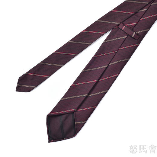 酒红色斜纹蚕丝手工领带 商品图2