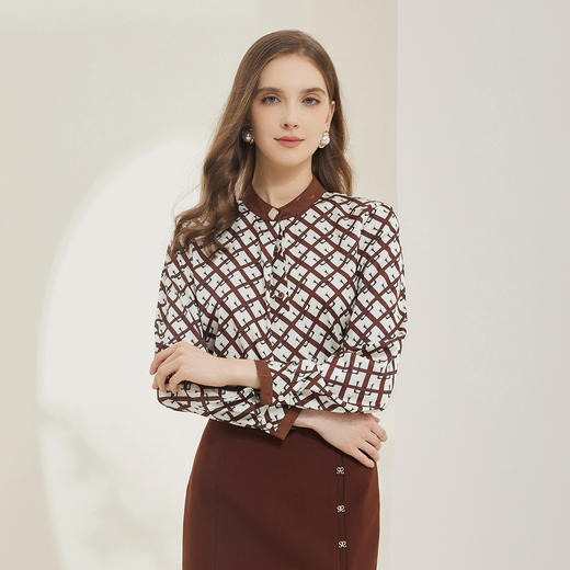 NG252斯尔丽瑟俪2023秋季新款小立领法式浪漫衬衣 商品图2