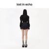 lost in echo设计师品牌高级时尚简约圆领露肩不对称截短卫衣黑色 商品缩略图2
