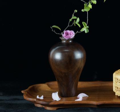 梅瓶°黑檀 花瓶花插 商品图1