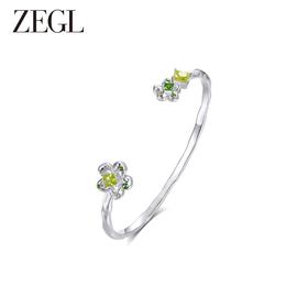 ZEGL设计师肌理系列透明花朵手镯女轻奢小众精致手环新款开口镯子