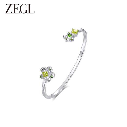 ZEGL设计师肌理系列透明花朵手镯女轻奢小众精致手环新款开口镯子 商品图0