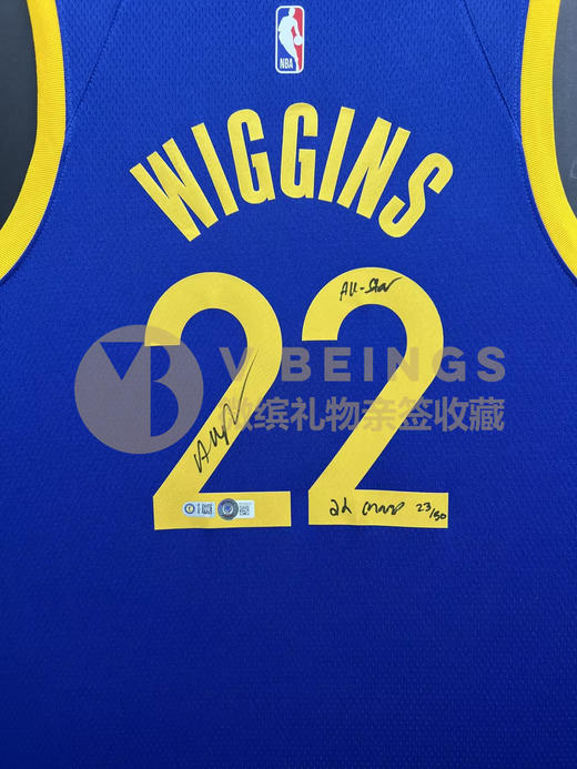 收藏系列 维金斯 勇士队22号蓝色加签款 亲笔签名球衣 商品图3