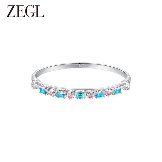 ZEGL设计师肌理系列彩色锆石手镯女手链轻奢小众精致手环开口镯子 商品图2