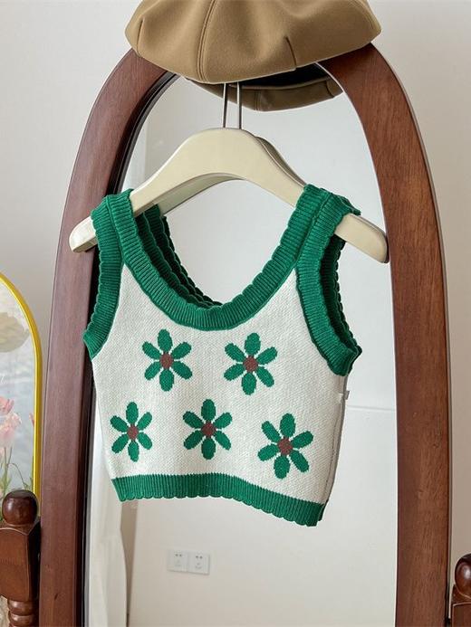 【新款花朵毛线马甲】秋季新款女童花朵毛线马甲女，宝宝针织衫，坎肩婴儿毛衣背心百搭lish 商品图4