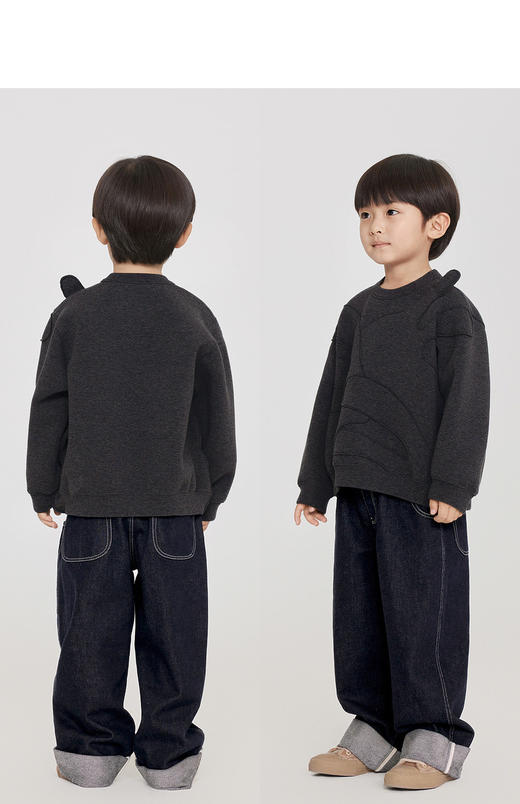 jnby  23年秋款  落肩廓形圆领套头卫衣  1N9411920 商品图7