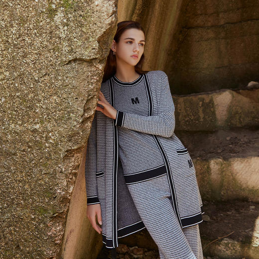 【纯羊毛针织开衫外套】23秋冬新品女士100%羊毛薄款中长款针织外套 商品图1