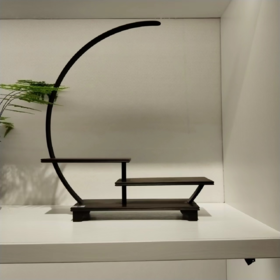 月亮博古架°紫光檀整料榫卯结构