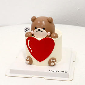 抱抱爱心熊丨奶油蛋糕