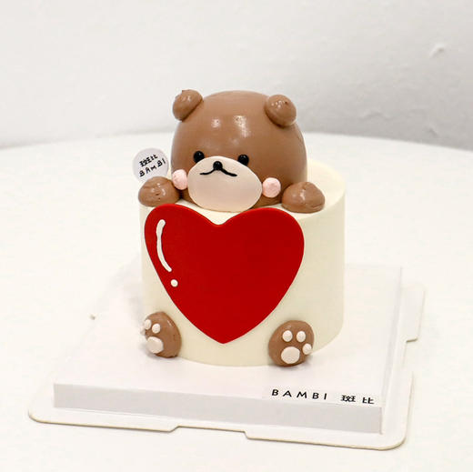 抱抱爱心熊丨奶油蛋糕 商品图0