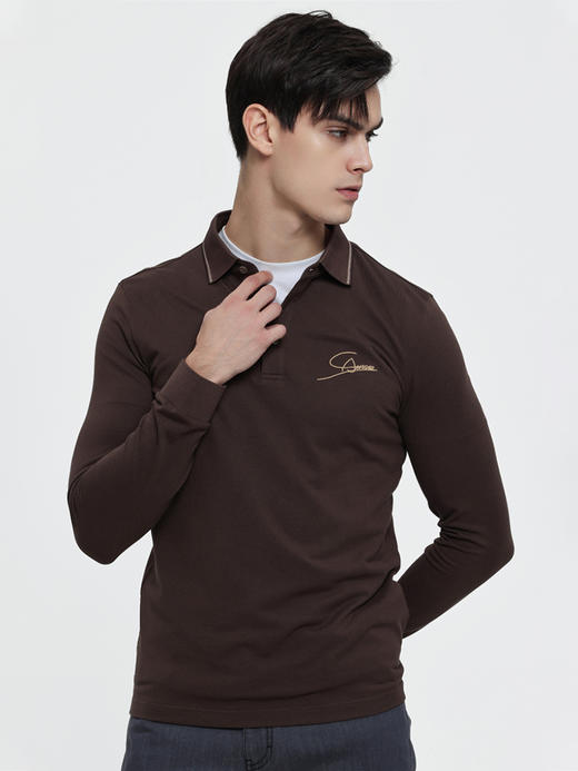 callisto多色可选全棉polo翻领长袖T恤 FSTSL300X BR/NA/WH 商品图1